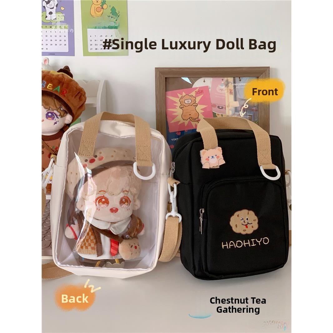 Women'S Young Bags - かわいいコットン製ドール柄のクロスボディバッグ、ソフトなレディーススタイル、甘い刺繍入りバケツ型、若い女性の日常使いに最適な小型サイズ。