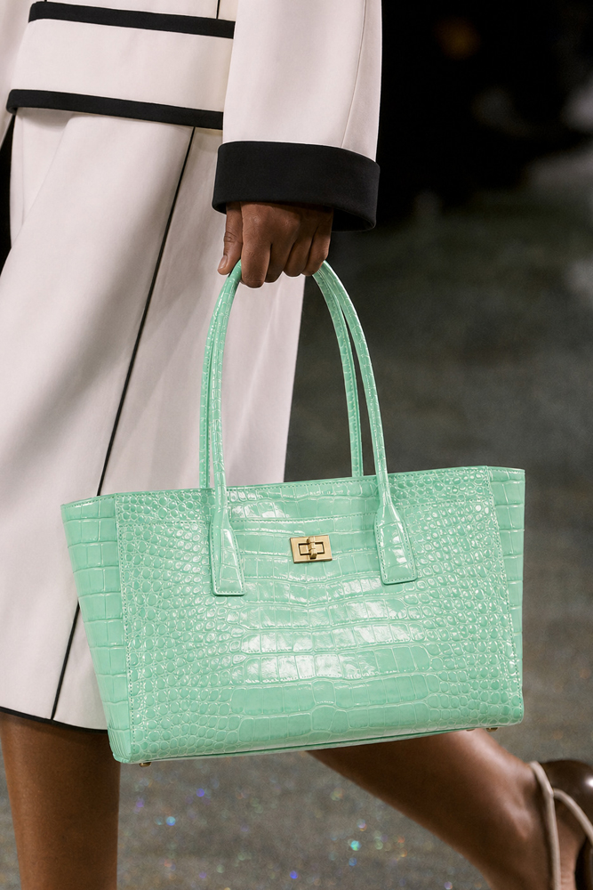 Women Hand Bags For Office - SHELKSBAG 光沢のあるクロコダイル型押しトートバッグ ゴールドツイストロック 大容量 ショルダーハンドバッグ 女性用