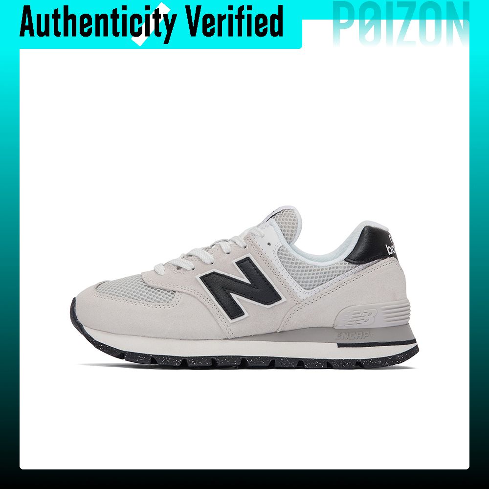 New Balance Shoes 574 - ニューバランス NB 574 テキスタイル、スプリットカウレザー、耐摩耗性、ローカット、カジュアルシューズ、ユニセックス、グレー、ML574DMG-D