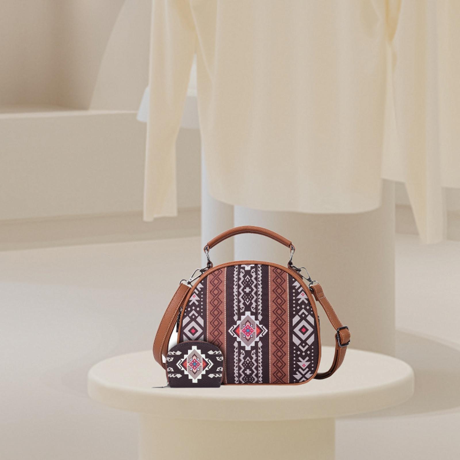 Women'S Bags Handbags - ボヘミアン柄の女性用ハンドバッグ。キャンバス素材で、スタイリッシュなデザイン。通勤やビーチに最適。