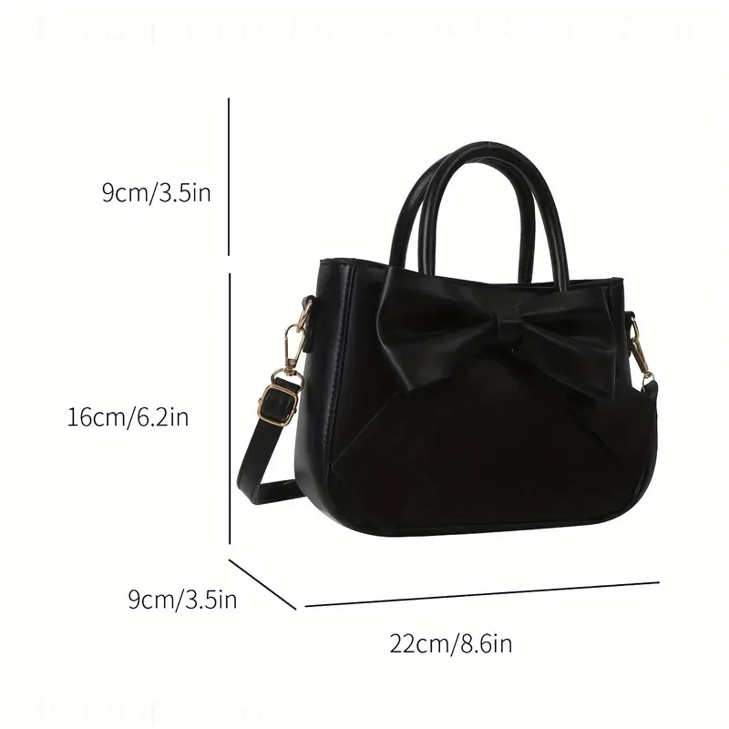 エレガントな黒のリボンハンドバッグ、ゴールドの金具と取り外し - Women'S Bags Handbags のレビューと価格