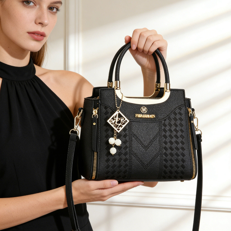 ライチ柄PUレザー製の3ピースハンドバッグセット。 この無地 - Women'S Bags Handbags のレビューと価格