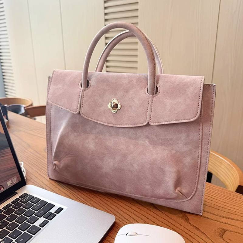 エレガントなピンクのPUレザーラップトップトートバッグ、花柄 - Women Hand Bags For Office のレビューと価格